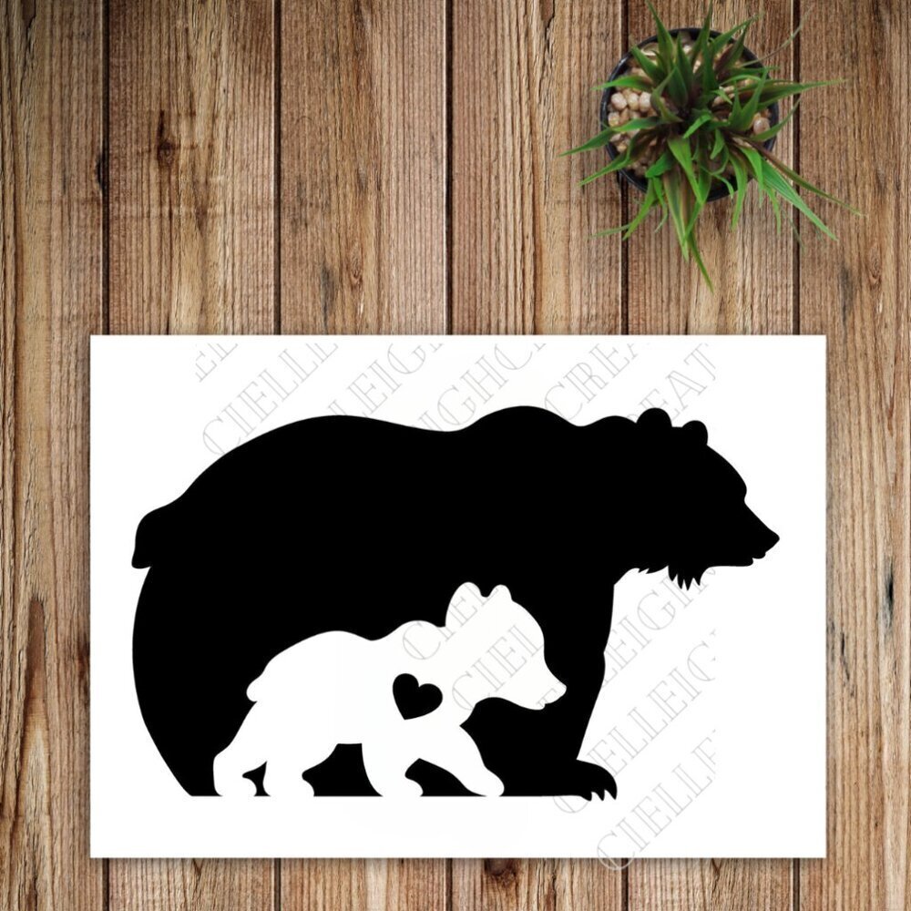*2 for $20* Mama and Baby Bear vinyl decal Sticker Handcrafted